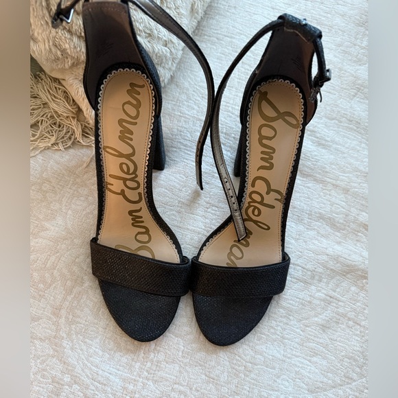 Sam Edelman Classic Black Strap Heels - Picture 1 of 3
